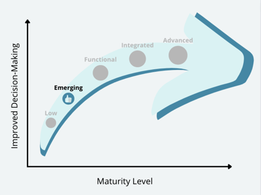 Stages of the Data Maturity Model: Emerging Maturity.